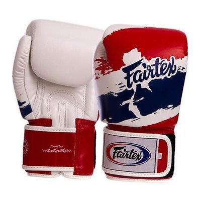 Боксерські рукавички Fairtex BGV1-THAI 14oz Біло-синьо-червоний (37475014) 2768430 фото