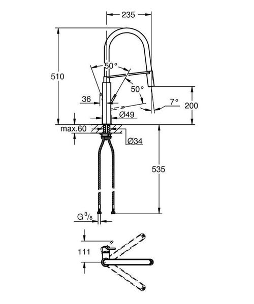 Змішувач для кухонної мийки GROHE Concetto 31491DC0 75358 фото