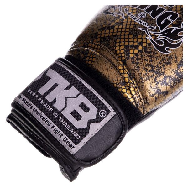 Боксерські рукавички шкіряні Top King Boxing Super Snake TKBGSS-028oz Чорно-золотий (37551023) 2817755 фото