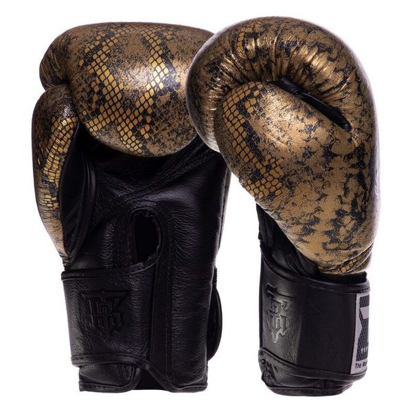 Боксерські рукавички шкіряні Top King Boxing Super Snake TKBGSS-028oz Чорно-золотий (37551023) 2817755 фото