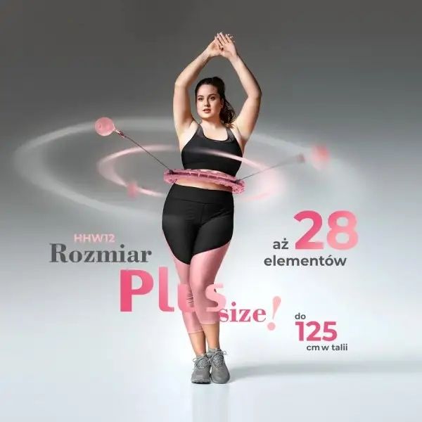 Хула-хуп з обважнювачем HMS HHW12 Plus Size, 48-125см, рожевий 17-44-528 фото