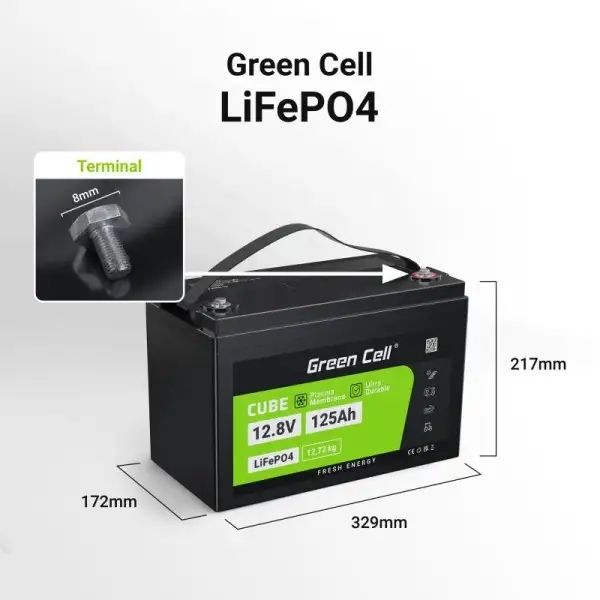 Акумулятор LiFePO4 Green Cell 12.8В 125А/год, 1600Вт/год (CAV13) CAV13 фото