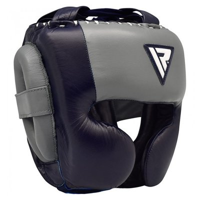 Боксерський шолом RDX Leather Pro Blue L 1010412 фото