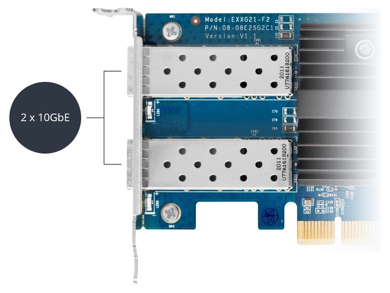 Мережа карта Synology dual 10GbE SFP add-in-card (E10G21-F2) 2247765 фото