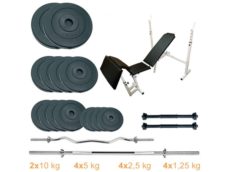 Лава для жиму з набором штанг та гантелей Newt Gym Scott Set Pro 70 kg Newt (NE-SKM-PL-SCOT-70) 3364013 фото