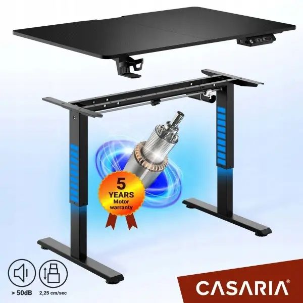 Комп'ютерний стіл з електрорегулюванням висоти Casaria 110x60см, чорний AL-109356 фото