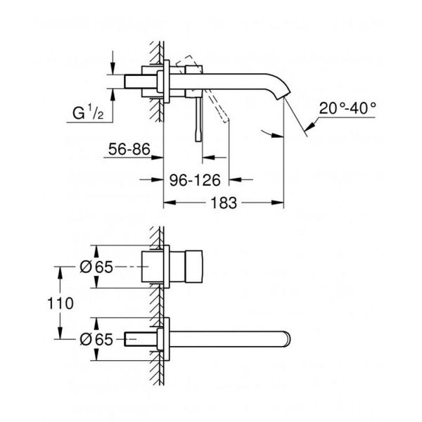 Змішувач для душової кабіни GROHE Essence New 19408AL1 50073 фото