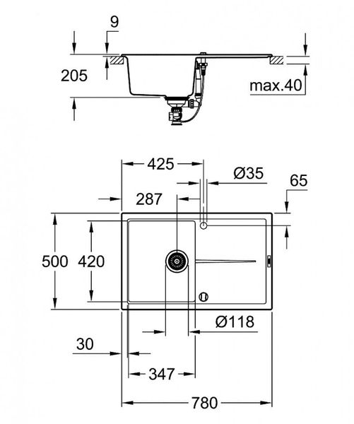 Кухонна мийка GROHE K400 31639AT0 75554 фото