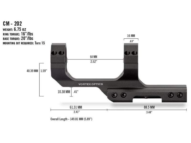 Кріплення Vortex Cantilever Mount 30mm 2 Offset Rings (CM-202) 3406363 фото