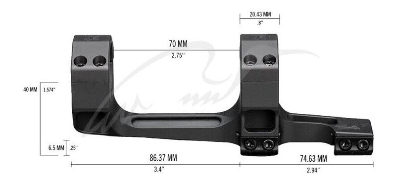 Моноблок Vortex Precision Extended Cantilever 30 мм Extra Hight сплав Weaver 20 MOA (CM-530-20) 1818377 фото
