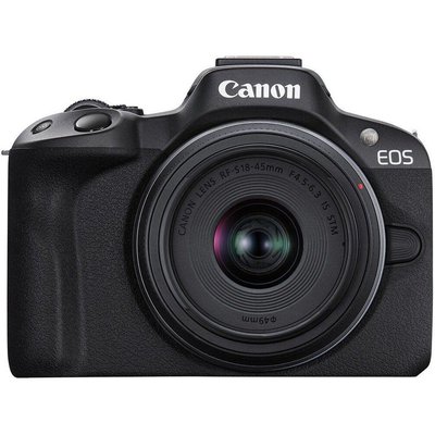 бездзеркальний фотоапарат Canon EOS R50 kit RF-S 18-45mm IS STM Black (5811C033) 24575645 фото