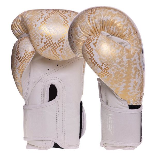 Боксерські рукавички шкіряні Top King Boxing Super Snake TKBGSS-0216oz Біло-золотий (37551023) 2817745 фото