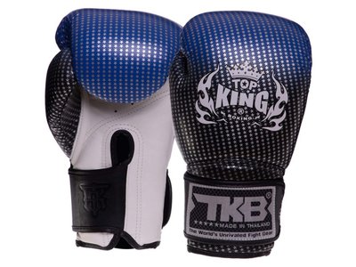 Рукавички боксерські шкіряні Top King Boxing Super Star TKBGSS-01 18oz Чорно-синій (37551042) 2910883 фото