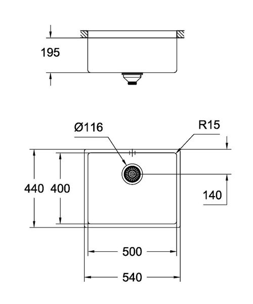 Кухонна мийка GROHE K700U 31574GN0 75550 фото