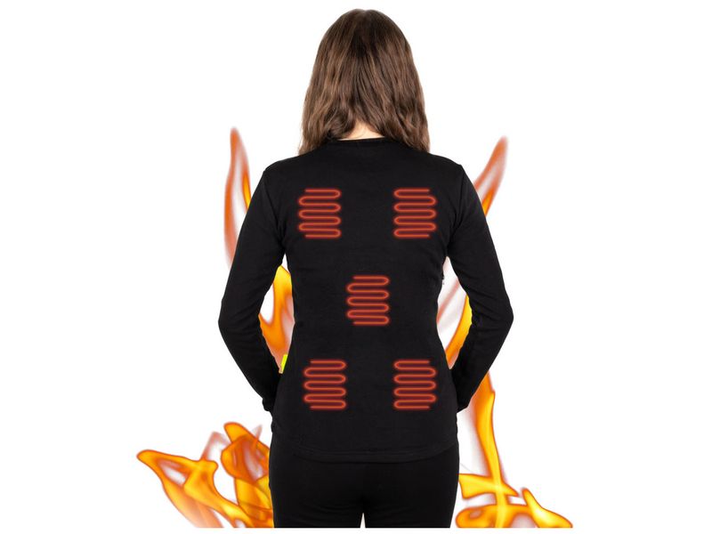 Жіноча футболка з довгим рукавом з підігрівом W-TEC Insulong Lady - чорний/XL (23760-XL) 2998266 фото