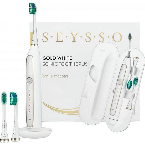 Електрична зубна щітка SEYSSO Gold White Gold White фото