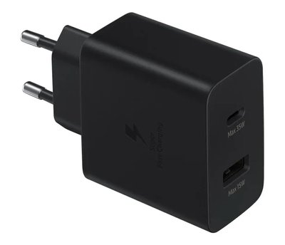 Мережевий зарядний пристрій Samsung 35W PD Power Adapter Duo Black (EP-TA220NBEGRU) EP-TA220NBEGEU EP-TA220NBEGEU фото